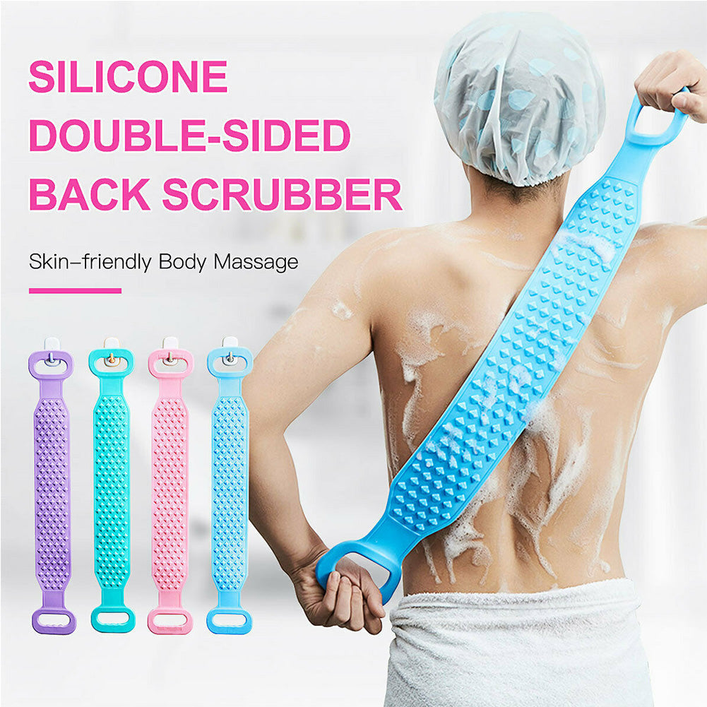Blue Silicone Exfoliating Bath Shower Scrubber