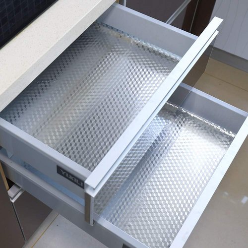 Kitchen Aluminum Wallpaper Oil-Proof Foil Self Adhesive Countertops Sticker ( 60 cm, Silver)