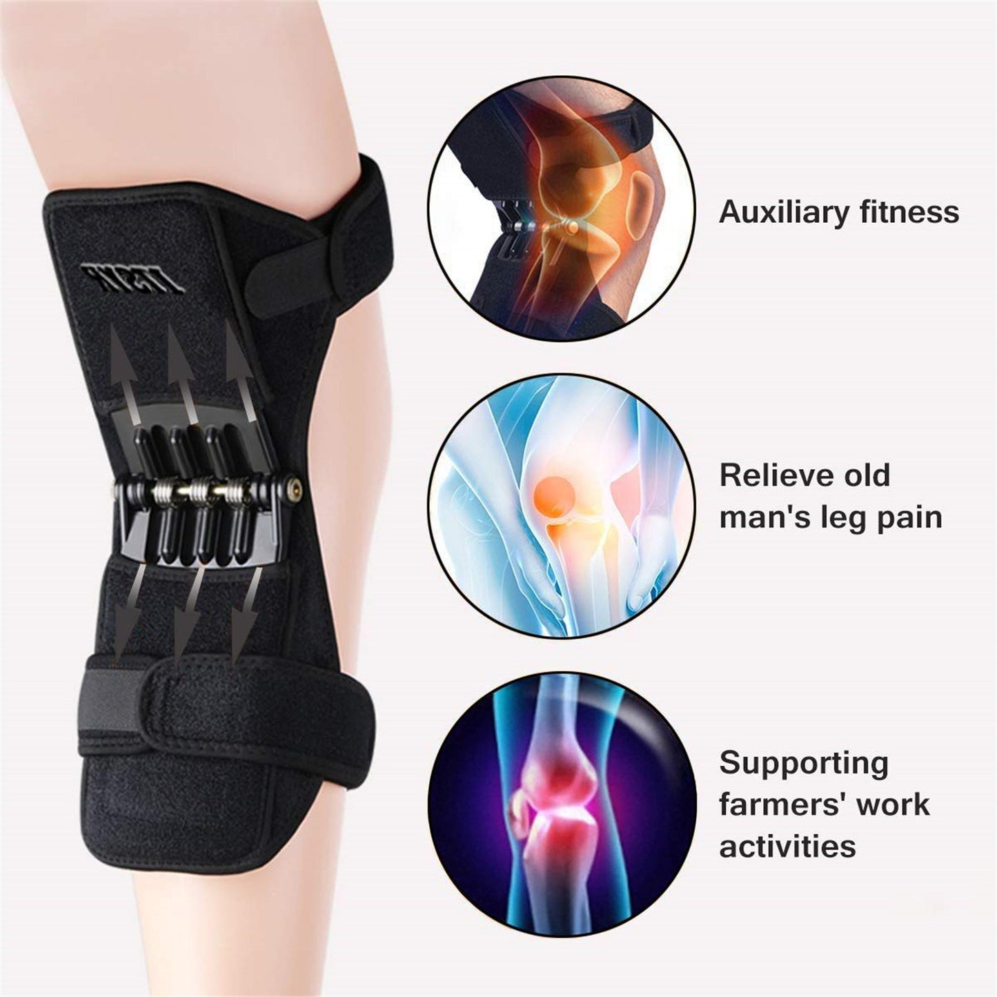 2 Pcs Knee Brace Powerful Booster Leg Joint Lift Support Pad